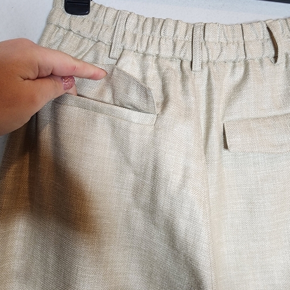 NWT Ellie Mae Studios Linen Silk Wool Keane Oatmeal Cream Pants Size 2 - Picture 9 of 16